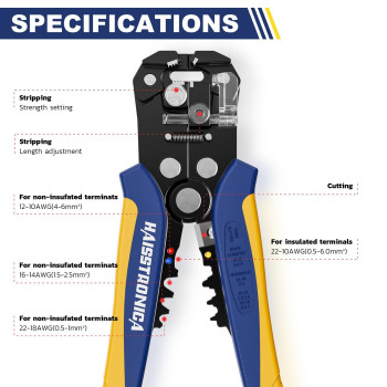 Haisstronica 201Pcs Wire Stripper Kit Automatic Wire Stripping Tool For Awg 2410 Cables With Insulated Terminals Self Adjust