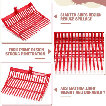 Lasnten 6 Pcs Manure Fork Replacement Head 18 Tines Pitchfork Head With Screws And Nuts Horse Manure Rake For Picking Up Manur