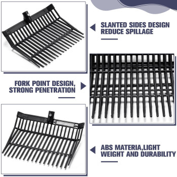 Lasnten 6 Pcs Manure Fork Replacement Head 18 Tines Pitchfork Head With Screws And Nuts Horse Manure Rake For Picking Up Manur