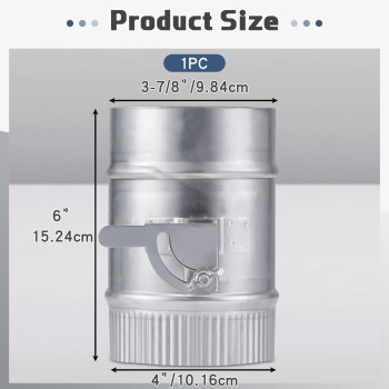 Therwen Backdraft Damper Duct Manual Volume Damper With Sleeve Stove Pipe Galvanized Sheet Adjustment Airflow Ducting Branch Hva