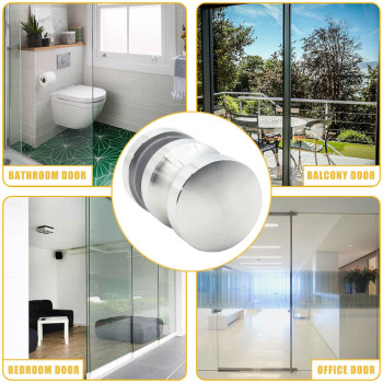 Kyuionty 2 Pack Shower Glass Door Handle Stainless Steel Shower Doors Knob One Sided Pull Hardware For Bathroom Glass Doors Br