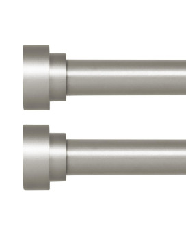 Hei Dear 2 Pack Silver Curtain Rods For Windows 28 To 48 Inch234Ft 1 Inch Diameter Heavy Duty Curtain Rods Adjustable Curta