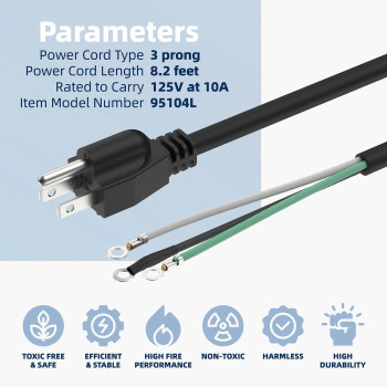 95104L Replacement Cord Compatible With Skilsaw Worm Drive Saw Spt77Wm Spt78W Circular Saw Power Cord Parts Heavy Gauge For Skil