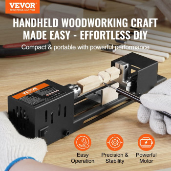 Vevor Mini Lathe Machine 276 In X 63 In 24Vdc 96W Mini Wood Lathe Tools Milling Machine Accessories 7 Speeds 422053005650