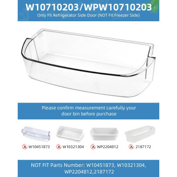 W10710203Wpw10710203 Refrigerator Door Bin By Ami Parts Fit For Whirlpool Kenmore Refrigerators Right Side Bin Replaces W1071