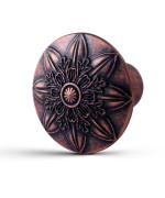 Xlroaafs 10 Pack Antique Copper Cabinet Knobs 125 Round Vintage Copper Knobs For Cabinets For Dresser Drawers Kitchen Cabine