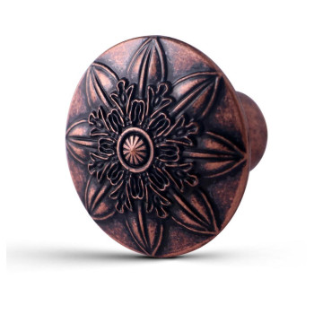 Xlroaafs 10 Pack Antique Copper Cabinet Knobs 125 Round Vintage Copper Knobs For Cabinets For Dresser Drawers Kitchen Cabine