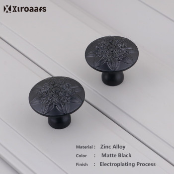 Xlroaafs 4 Pack Matte Black Kitchen Cabinet Knobs Handle 14 Black Knobs For Cabinets And Drawers Knobs Handles Black Matte Dr