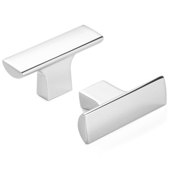 Askano Polished Chrome Tbar Kitchen Cabinet Knob Zk1098 Pack Of 10 Modern Pull Handle Solid Hardware For Drawer Dresser