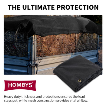 Hombys Dump Trailer Truck Mesh Tarp 7X14 Ft Black Mesh Tarp With Grommets Heavy Duty Mesh Tarp Opening Shade Trailer Tarp For T