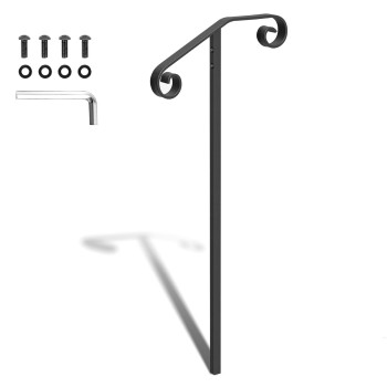 Spaceeup Single Post Handrails For Outdoor Steps Wrought Iron Single Post Handrail