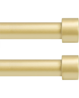 2 Pack Gold Curtain Rod For Window 72 To 144612Ft Ynl Adjustable Heavy Duty Curtain Rod With Cap Finials Modern Drapery Rod