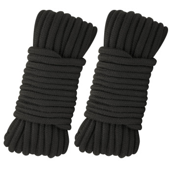 2Pcs Soft Cotton Rope 66Ft X 8Mm Thick Rope Black Cotton Rope Soft Tying Long Rope For Hanging Clothes Binding Luggage And H