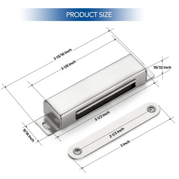 Ravinte Cabinet Door Magnets 90Lbs Strong Magnetic Door Catch Heavy Duty Magnet Latch Closet Door Magnetic Catch Concealed M