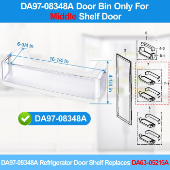 2 Pack Upgraded Da9708348A Refrigerator Door Shelf Bin Compatible With Samsung Refrigerator Part Rs265Tdrs Rs25H5111Bc Rs25H5