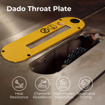 Tongass Dado Throat Plate Compatible With Dewalt 10 Portable Table Saw Dwe7490 Dwe7491 Dwe7491Rs Dwe7492 Made From Aluminu