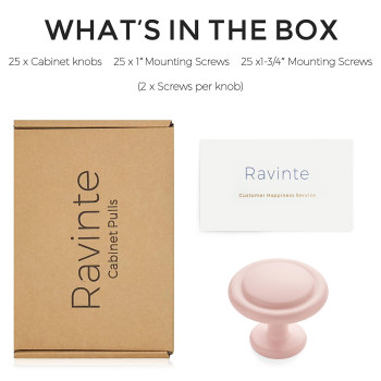 Ravinte 25 Pack 114 Inch Kitchen Cabinet Knobs Drawer Knobs Dresser Knobs Pink Frosted Zinc Knobs Drawer Pulls Door Knobs Dres