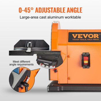 Vevor Professional Belt Sander 8 Disc Sander And 4 X 36 In Belt Sander With 5A Induction Motor Cast Aluminum Worktable For W