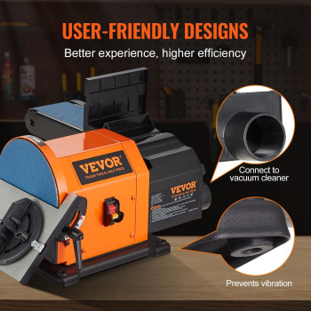 Vevor Professional Belt Sander 8 Disc Sander And 4 X 36 In Belt Sander With 5A Induction Motor Cast Aluminum Worktable For W