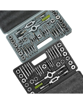 Vevor Tap And Die Set 80Piece Metric And Sae Standard Bearing Steel Taps And Dies Essential Threading Tool For Cutting Exter