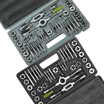 Vevor Tap And Die Set 80Piece Metric And Sae Standard Bearing Steel Taps And Dies Essential Threading Tool For Cutting Exter