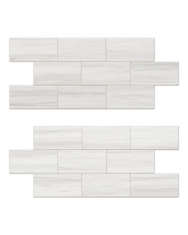 Vmozza Peel And Stick Backsplash 20Sheet Peel And Stick Wall Tiles 135 X 58 Pvc Subway Tile Stick On Backsplash For Kit