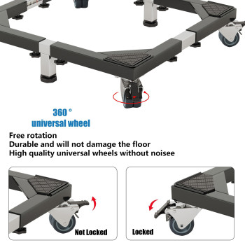 Zsytbyyds All Steel Mobile Base Heavy Duty Furniture Dolly Adjustable Mini Fridge Stand Washing Machine Stand Furniture Dolly Fo