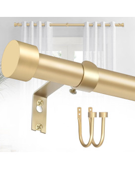 Ynl Curtain Rod For Window 36 To 120 Inches5510Ft Gold Curtain Rod With 2 X Curtain Holdbacks 1 Diameter Heavy Duty Dra