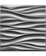 Stickgoo 3D Wall Panels Brushed Silver Decorative Wall Covering Panels Wave Wall Panels For Interior Wall Decor Pvc Accent Wa