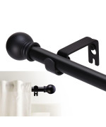 Gxoackj Curtain Rods For Windows 66 To 120 Inch 58 Inch Decorative Curtain Rod Set Matte Black Splicing Heavy Duty Metal Curta