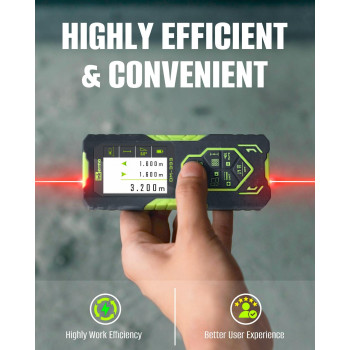 Laser Measurement Tool Inkerma Dm393 Bilateral Laser Distance Meter 393Ft 120M Rechargeable Laser Measure With Color Backlit