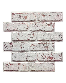 Commomy 10 Pcs 3D Faux Brick Wall Panels 118X118 Small Size Thin Pvc Brick Peel And Stick Wall Tiles Farmhouse 3D Selfad