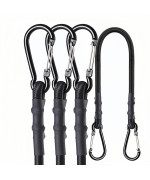 Carabiner Bungee Cords 2 Ft Bungie Strap With Clips For Camping Kayak Cargo Bike Black 24 Inch 4 Pcs