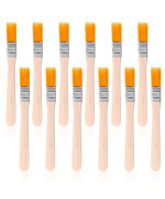 12 Pcs Paint Brush 5 Inch Trim Painting Tool Soft Bristle With Wood Handle Small Paint Brushes For Walls Touch Up Cabinets Fe