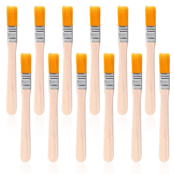 12 Pcs Paint Brush 5 Inch Trim Painting Tool Soft Bristle With Wood Handle Small Paint Brushes For Walls Touch Up Cabinets Fe