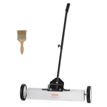 Vevor 50Lbs Rolling Magnetic Sweeper With Wheels 24Inch Large Magnet Pickup Lawn Sweeper With Telescoping Handle Pushtype Ma