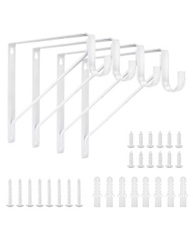 Kovosch 4 Pack Heavy Duty Closet Shelf Rod Brackets Wall Mounted Closet Shelf Brackets 11 X 11 Inch Closet Shelf Brackets Wi