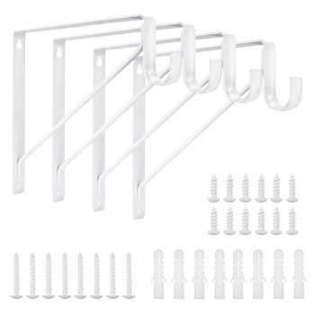 Kovosch 4 Pack Heavy Duty Closet Shelf Rod Brackets Wall Mounted Closet Shelf Brackets 11 X 11 Inch Closet Shelf Brackets Wi