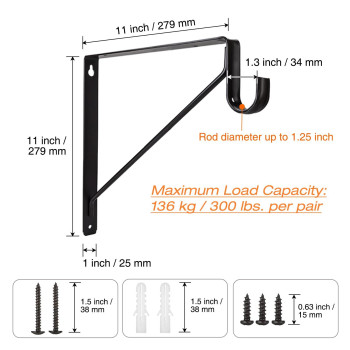 Kovosch 4 Pack Heavy Duty Closet Shelf Rod Brackets Wall Mounted Closet Shelf Brackets 11 X 11 Inch Closet Shelf Brackets Wi