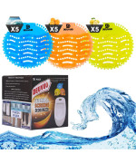 Deuvuo Urinal Screens Deodorizer 15 Pack Urinal Cakes Deodorizer 3D Wave Antisplash Odor Protection Urinal Mats For Toilets