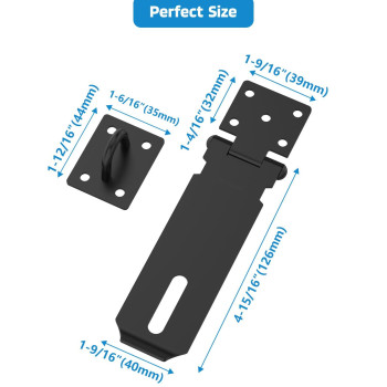 Mebantoo Door Hasp Lock Latch 5 Inch Barn Door Lock Latches 304 Stainless Steel Gate Latch Padlock Clasp Lock Hinges Lock For