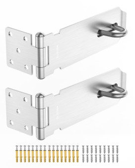 Mebantoo Door Hasp Lock Latch 5 Inch Barn Door Lock Latches 304 Stainless Steel Gate Latch Padlock Clasp Lock Hinges Lock For