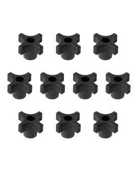 Powertec 51618 4 Point Knobs 10Pk Clamping Knobs With Steel Insert For T Track Bolts Thumb Screw Threaded Knobs For T Trac