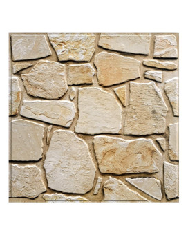 Commomy 10 Pcs 3D Faux Stone Wall Panels Peel And Stick Wall Tiles 118X118 Ultralight Thin Pvc Fieldstone Textured Wa