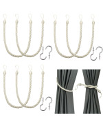 Bel Avenir Curtain Ropes Tiebacks Tiebacks Curtain Handmade Holdbacks With 6 Metal Screw Hookscream 6P