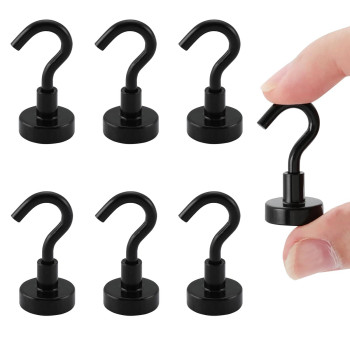 Home Master Hardware Magnetic Hooks 20Lb Strong Neodymium Magnet Hooks Black Magnetic Hook Metal Magnets With Hooks For Cruis