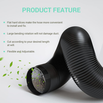 Drasum 3 Inch Flexible Duct Hose Easytoinstall 16 Feet Dryer Vent Hose With 2 Clamps 4 Layer Pvc And Aluminum Flex Duct For