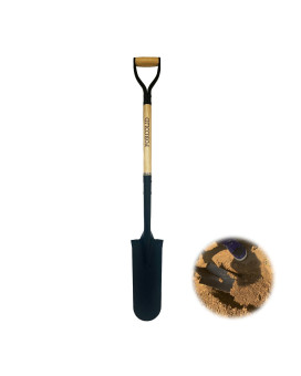 Forcolid Drain Spade Shovel Garden Drain Spade Trenching Shovel Woode Dhandle Steel Ygrip 45 Inch Spade Shovel For Diggin