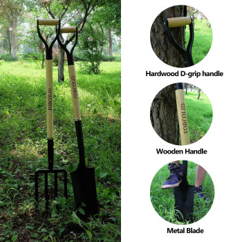 Forcolid Drain Spade Shovel Garden Drain Spade Trenching Shovel Woode Dhandle Steel Ygrip 45 Inch Spade Shovel For Diggin