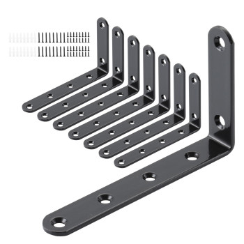 Home Master Hardware 5 X 3 Steel Corner Brace 8 Pack L Corner Bracket For Wood Furniture Shelves And Cabinets Heavy Duty R